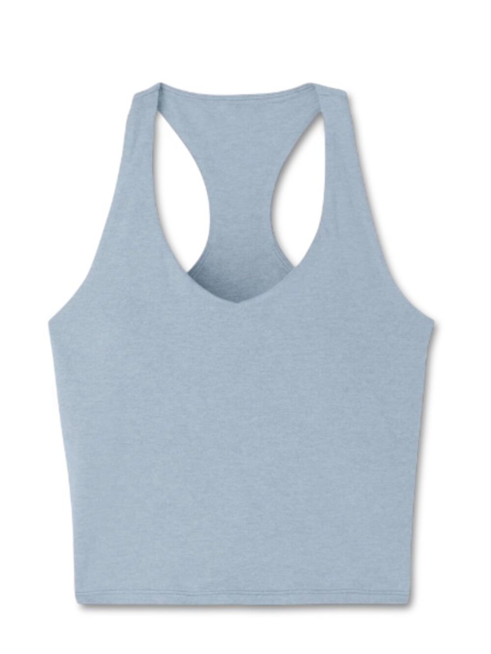 Vuori - Halo Performance Crop 2.0 Tank Top in Sea Glass Heather